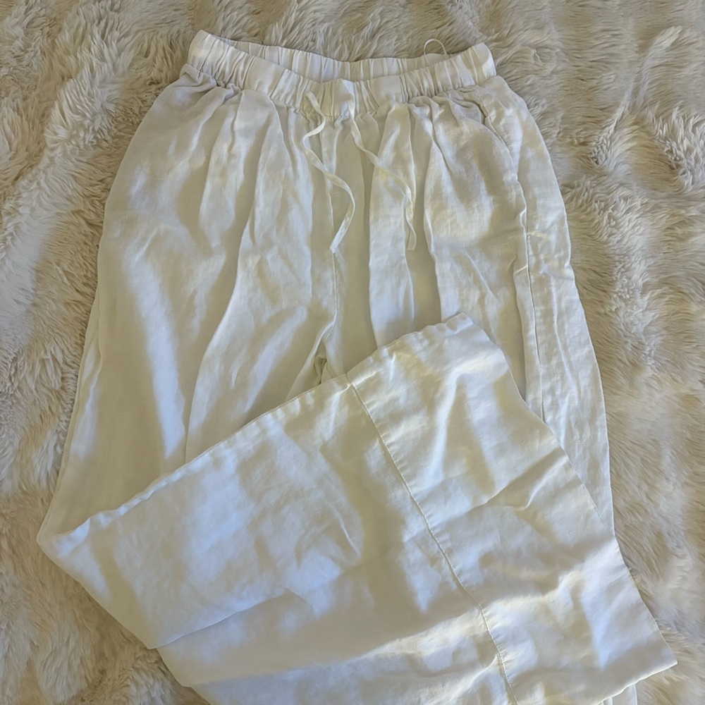Zara linen palazzo pants